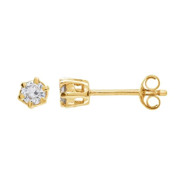 Jewelry Clearance Event – Last Chance For Stunning Deals 14K Yellow Gold Lab-Grown Diamond Stud Earrings