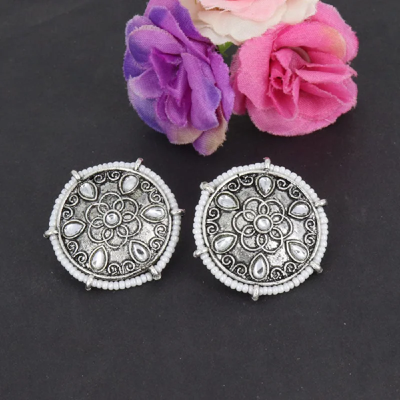 Special Sale On Handcrafted Jewelry – Shop Today Corbeda Fashion Oxidised Plated Pota Stone Stud Earrings