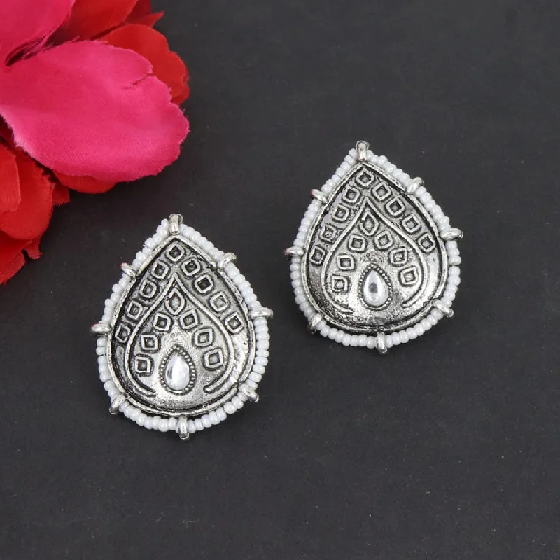 Jewelry Clearance Sale – Final Reductions Corbeda Fashion Oxidised Plated Pota Stone Stud Earrings