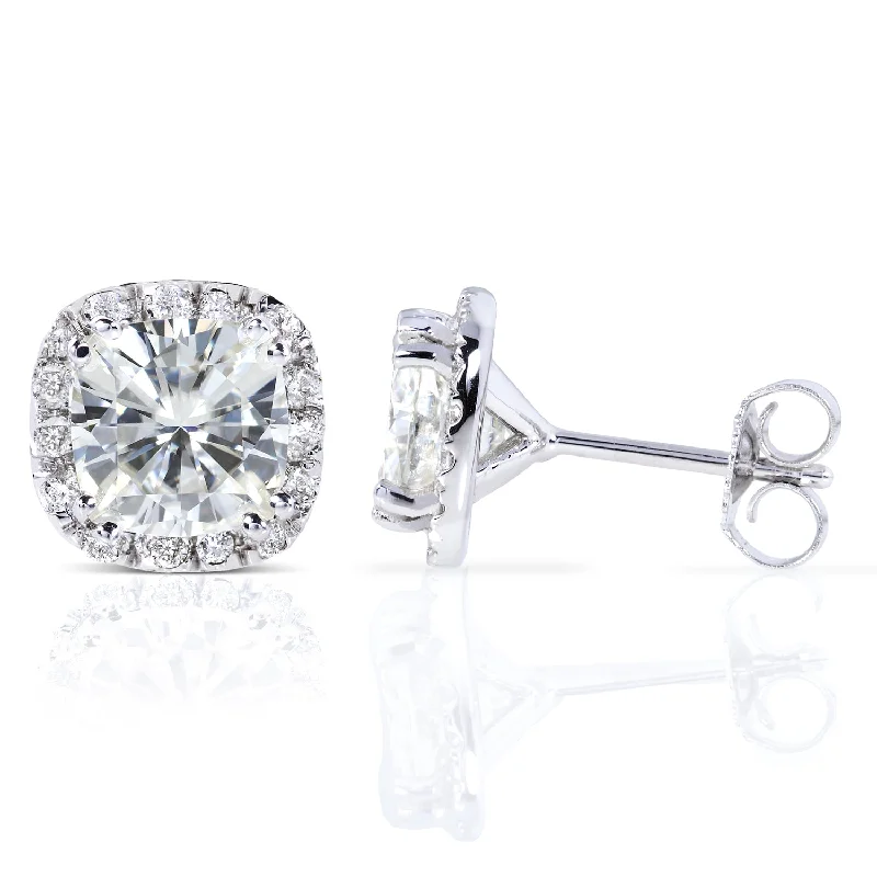 Dazzle In Elegance With Our Biggest Jewelry Sale Cushion Halo Stud Earrings