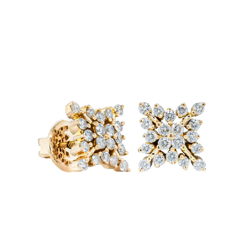 Grab Exquisite Jewelry At The Lowest Prices Deja Vu 18ct Yellow Gold 1.08ct Diamond Stud Earrings