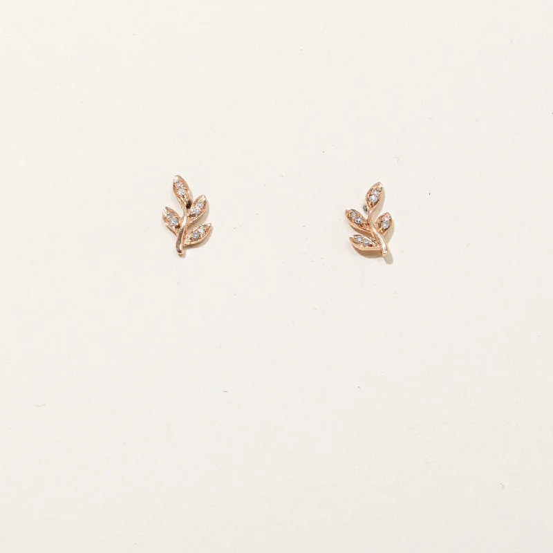 Grab Your Favorite Jewelry At The Lowest Prices Diamond Leaf Earrings | 0.08ctw |