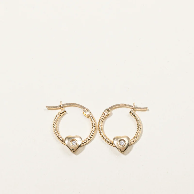 Flash Jewelry Sale – Get Stunning Pieces At Low Prices Diamond Heart Hoop Earrings | 0.04ctw |