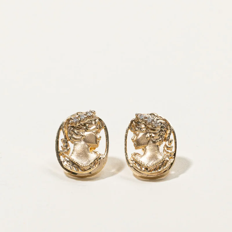 Fine Jewelry, Limited-Time Offers Available Diamond Lady Figure Design Earrings | 0.06ctw |