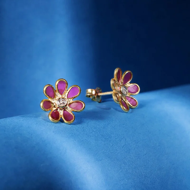 Flash Sale On Exquisite Jewelry – Don't Miss Out 92.5 Silver Red Hydro Flower Stud Earrings