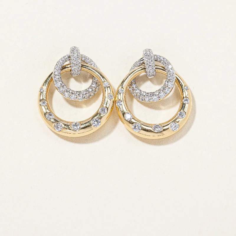 Premium Diamond Jewelry For Unforgettable Moments Flush Set Diamond Circle Earrings | 1.49ctw |