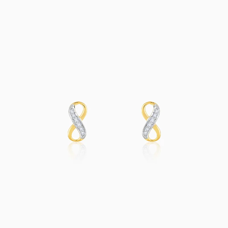 Elegant Jewelry Pieces At Unbelievable Prices Gold Infinity Grace Diamond Stud Earrings