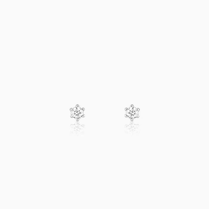 Discounted Jewelry For A Glamorous Look Silver Zircon Bubble Stud Earrings