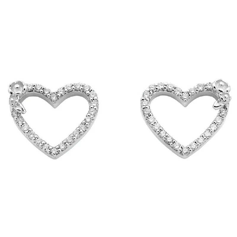 Special Sale On Handcrafted Jewelry – Shop Today Karen Walker Diamond Heart Stud Earrings - White Gold