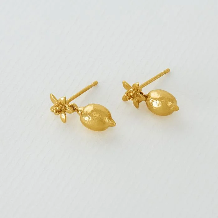 Luxury Jewelry Sale – Sparkle For Less Lemon Blossom Stud Earrings with Lemon Drops