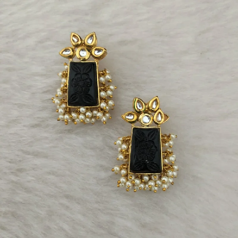 Trending Jewelry Styles Now At Limited-Time Discounts Marudhar Creations Gold Plated Matte Finish Kundan And Pearl Stud Earrings