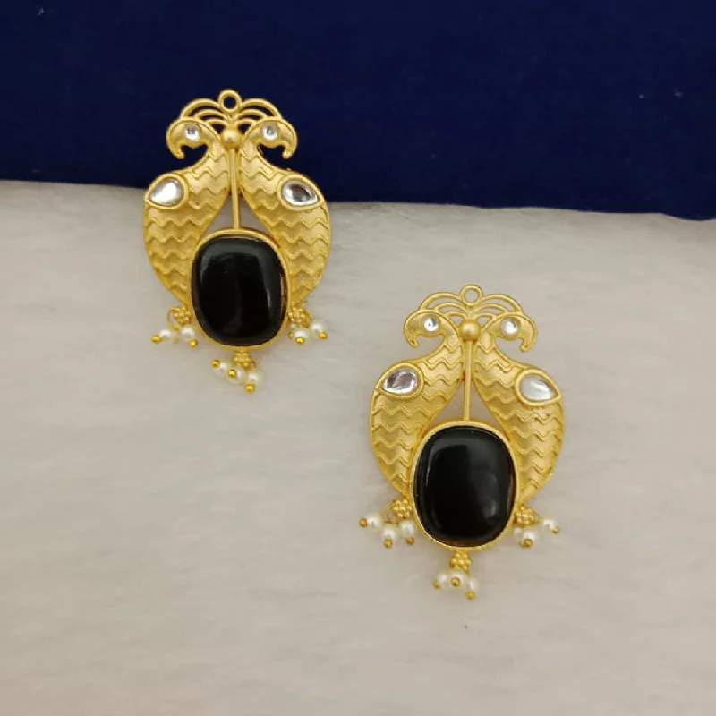 Seasonal Jewelry Deals – Elevate Your Style Marudhar Creations Gold Plated Matte Finish Pota Stone Stud Earrings