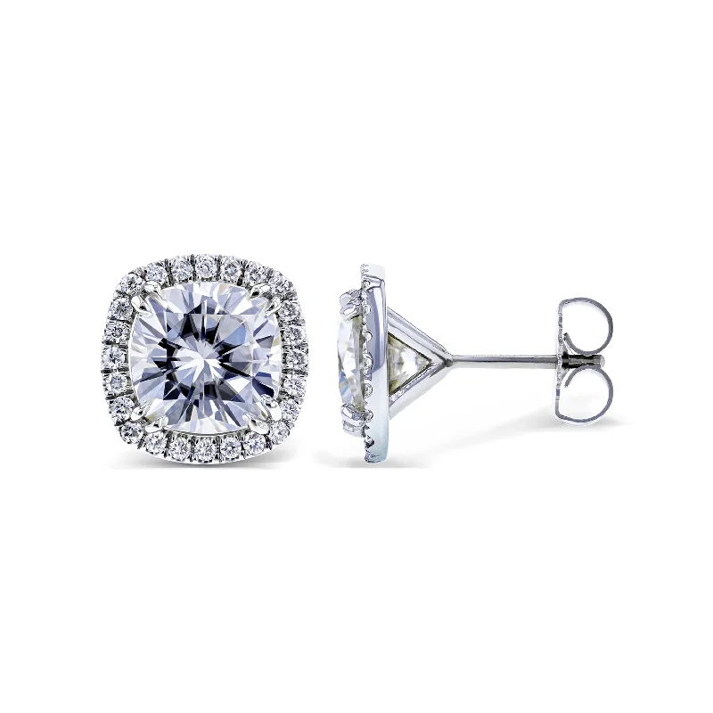 Don't Miss Out On Bestselling Jewelry At Special Prices 6ct.tw Moissanite and Diamond Halo Formal Stud Earrings