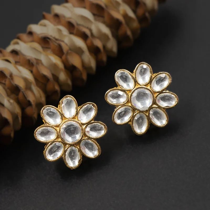 Shop Dazzling Jewelry At The Best Prices Nipura Daisy Zircon Polki Stud Earrings