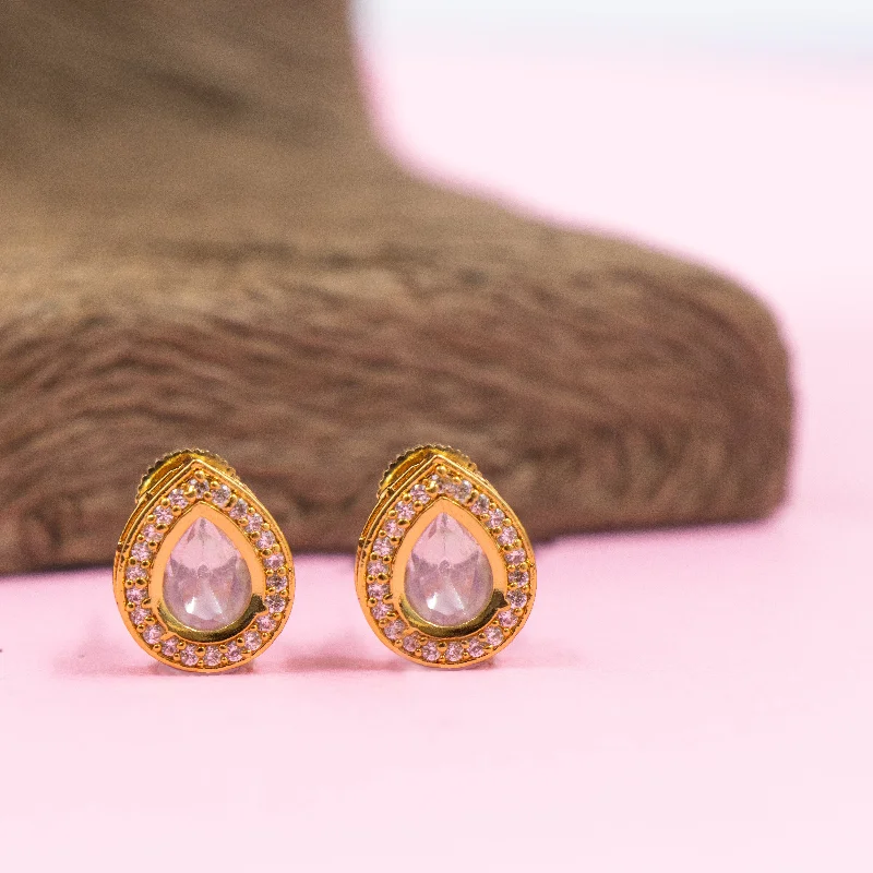 Luxury Jewelry At Unbeatable Discounts Nipura Golden Zircon Paisely Stud Earrings