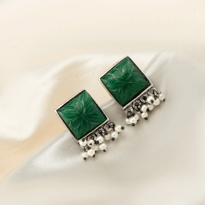 Buy More, Save More On Stunning Jewelry Designs Nipura Green Pearly Sanna Stud Earrings