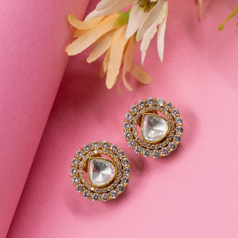 Exclusive Jewelry Sale – Shine For Less Nipura Kumari Zircon Polki Stud Earrings