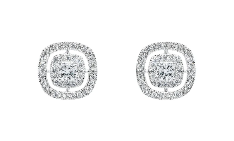 Jewelry Sale Alert – Shop Timeless Elegance Today Noelle 18k White Gold Plated Halo Stud Earrings with Simulated Diamond Crystals