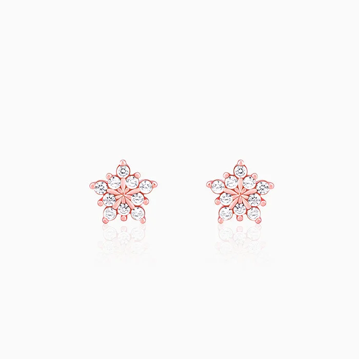 Discounted Jewelry For A Glamorous Look Rose Gold Shining Star Stud Earrings