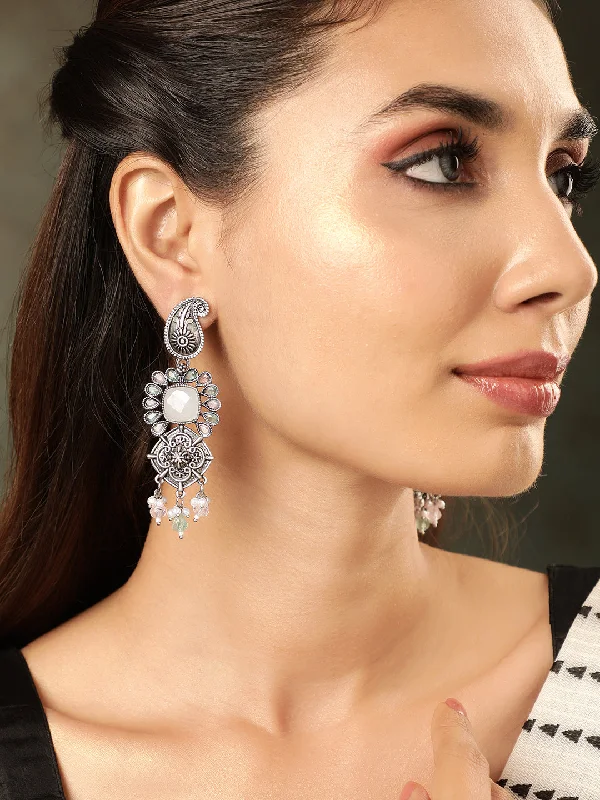 The Biggest Jewelry Sale Of The Year Is Here Rubans Eternal Elegance Oxidized Silver-Plated Beaded Drop Earrings