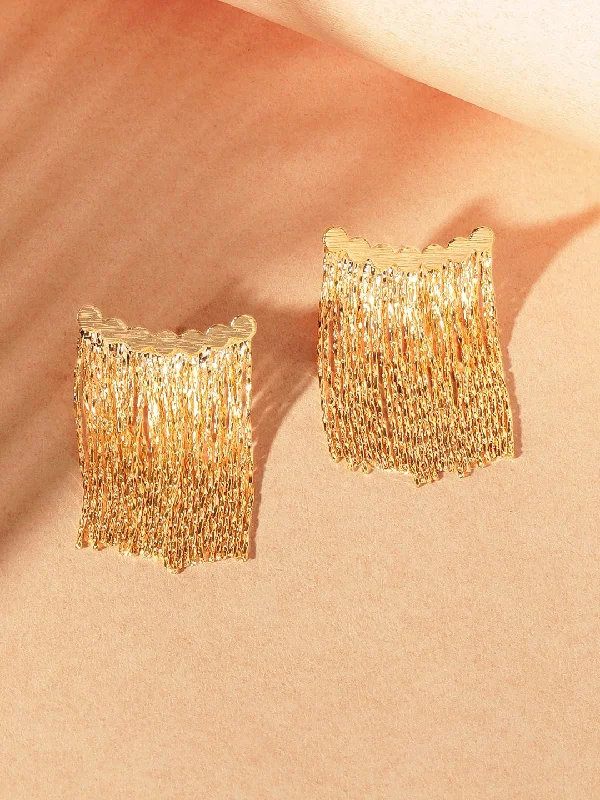 Elegant Jewelry, Affordable Luxury – Shop Now Rubans Golden Glitz Western Drop Earrings  A Dazzling Accent of Elegance