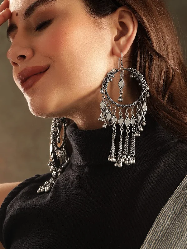 Holiday Jewelry Sale – Perfect Gifts At Great Prices Rubans Oxidized silver Plated ghungroo dangle statement Earrings