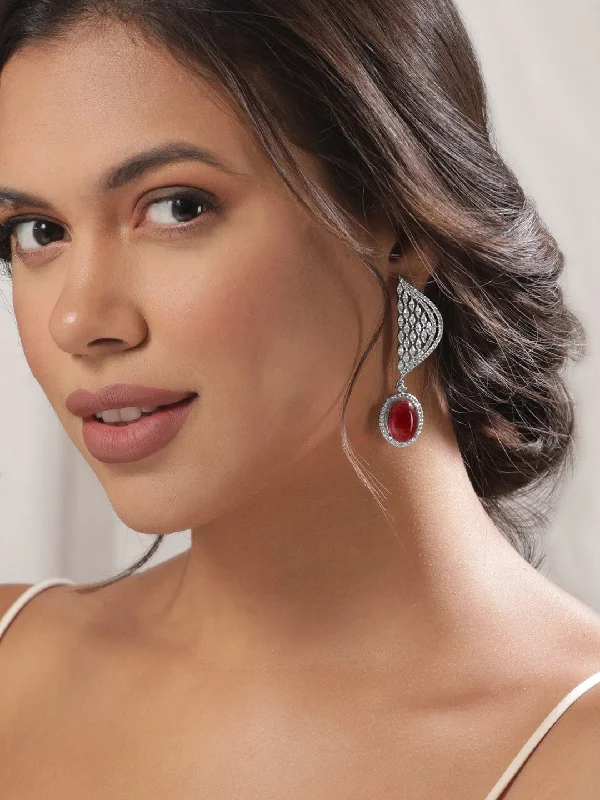 Save On Luxury Jewelry Pieces – Limited-Time Offers Rubans Silver-Toned Geometric Drop Earrings