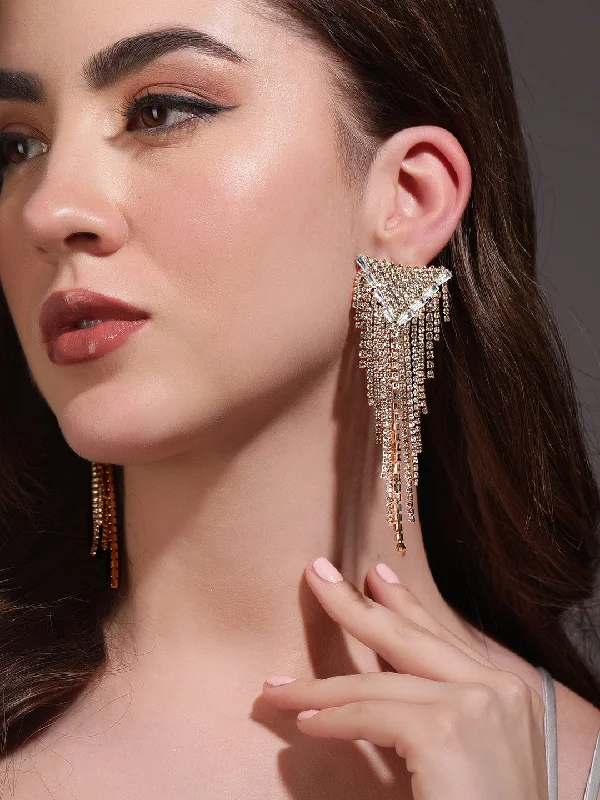 Luxury Jewelry At Unbeatable Discounts Rubans Voguish Gilded Elegance Zircon Drop Earrings