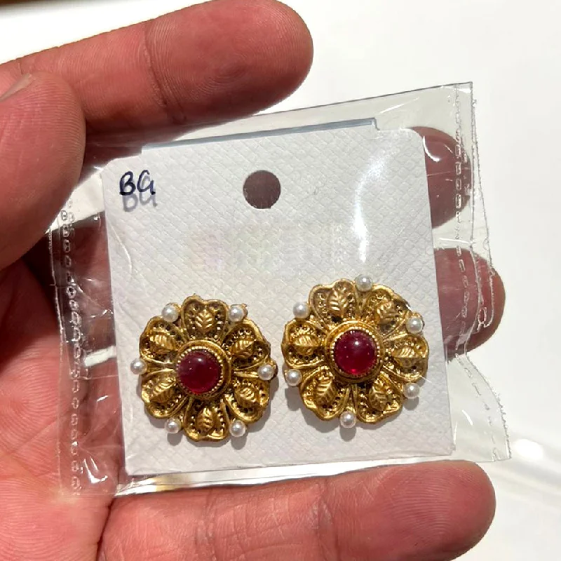 Timeless Jewelry, Timeless Savings – Don't Wait Shrisha Gold Plated Pota Stone  Stud Earrings