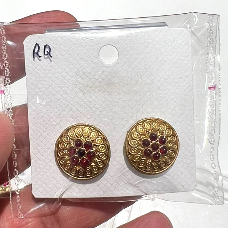 Beautiful Jewelry, Breathtaking Discounts – Hurry In Shrisha Gold Plated Pota Stone  Stud Earrings