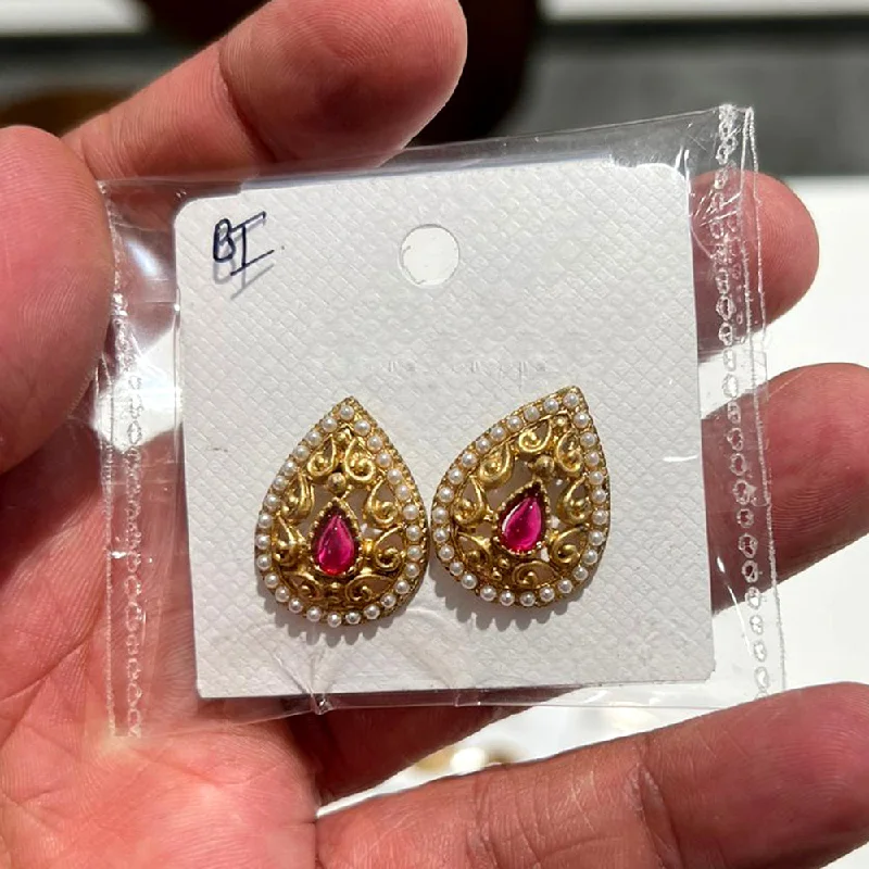 Affordable Elegance – Premium Jewelry At Special Prices Shrisha Gold Plated Pota Stone  Stud Earrings