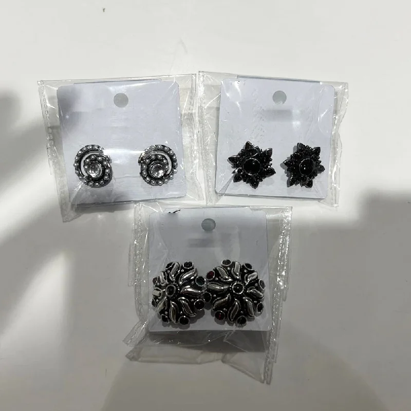 Waterproof Stainless Steel Jewelry For Lasting Beauty Shrisha Oxidised Plated  Stud Earrings (Assorted Design)