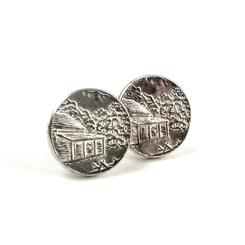 Stunning Statement Jewelry, Unbeatable Discounts Silver Great Smoky Mountains National Park Quarter Punch Out Stud Earrings