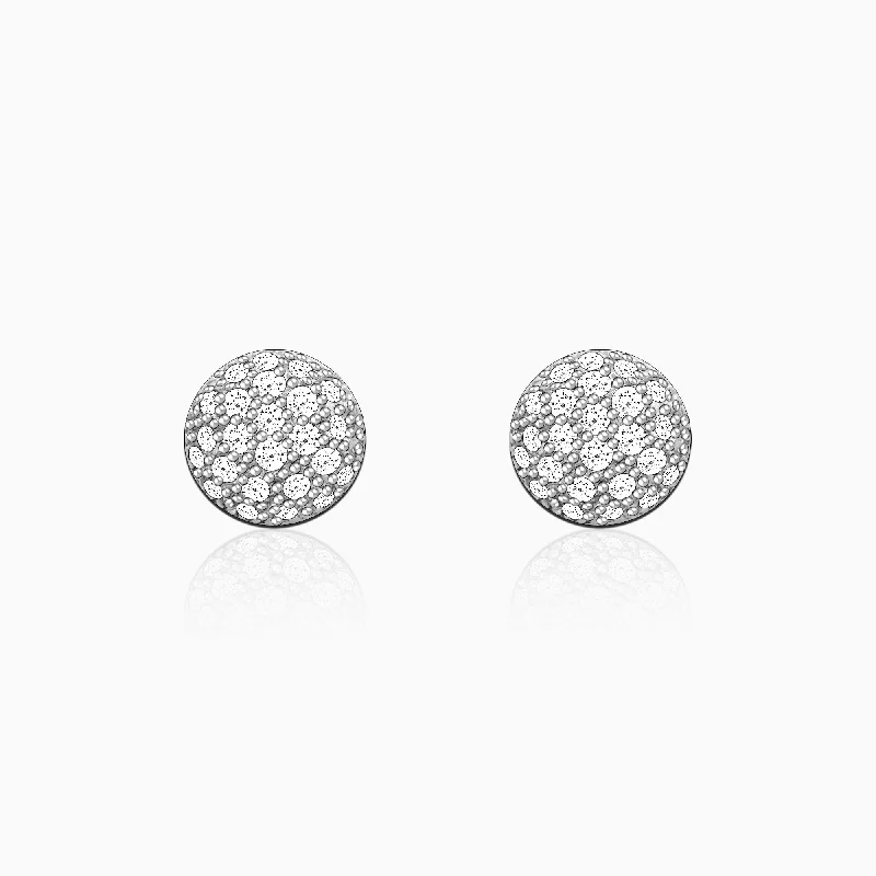 Last Chance To Grab Your Favorite Jewelry At A Discount Silver Shimmering Sphere Stud Earrings