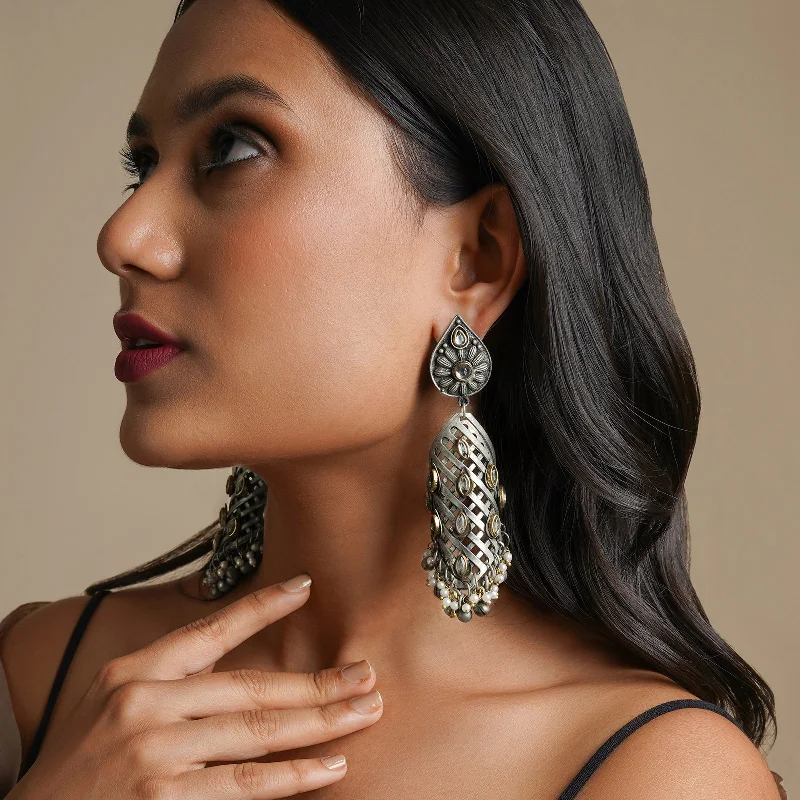 Elegant Designs, Unbeatable Discounts – Shop Jewelry Now Teejh Aarvi peacock silver gold earring