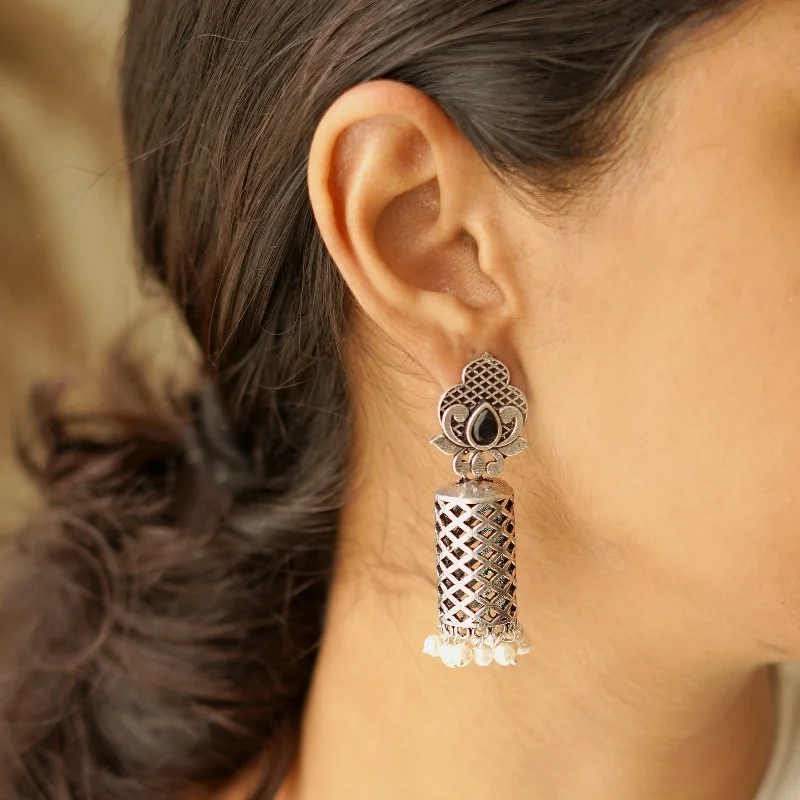 Timeless Elegance Now At Special Discounts Teejh Akshara Silver Oxidised Earrings