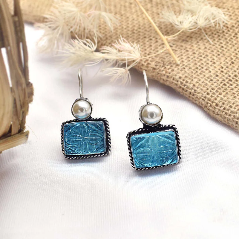 Once-A-Year Jewelry Sale – Grab Your Favorites Now Teejh Diti Aqua Blue Stone & Pearl Earrings