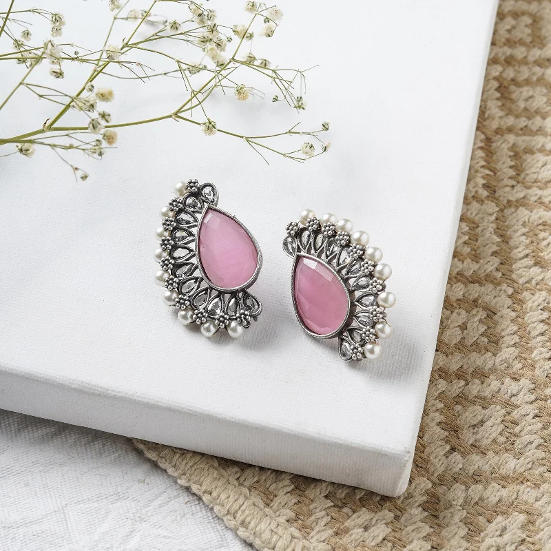 Get The Best Deals On Timeless Jewelry Pieces Teejh Mahir Pink Silver Oxidised Earrings