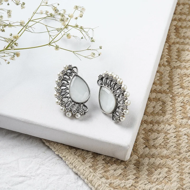 Exclusive Jewelry Bundles At Discounted Rates Teejh Mahir White Silver Oxidised Earrings