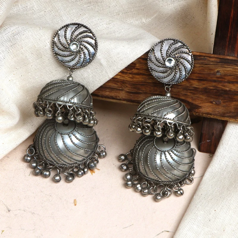 Gorgeous Jewelry, Limited-Time Savings Teejh Oishi Silver Oxidised Jhumkis