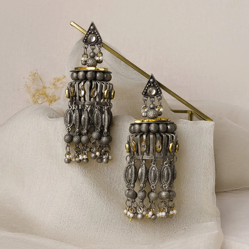 Premium Jewelry, Premium Discounts – Act Fast Teejh Pragati Gold and Silver Oxidised Earring