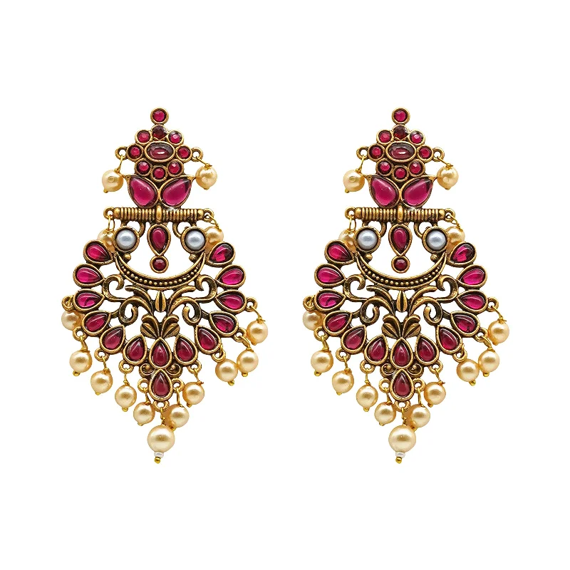 Unique Jewelry Designs Now At Discounted Rates Teejh Saanchi Magenta Gold Enamel Earrings