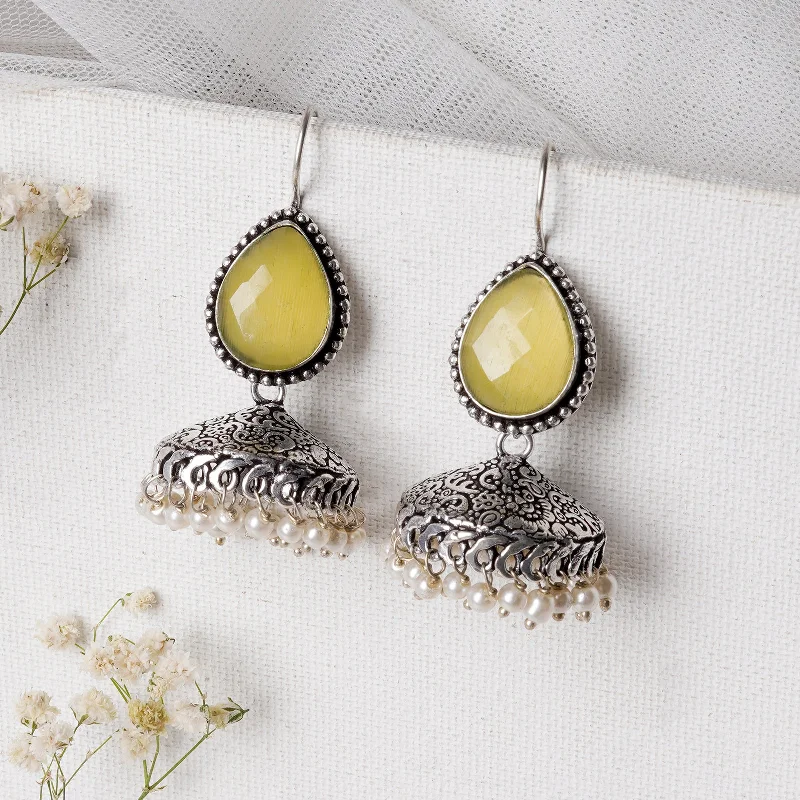 Adjustable Charm Bracelets For A Perfect Fit Teejh Sahasra Yellow Stone Silver Oxidised Earrings