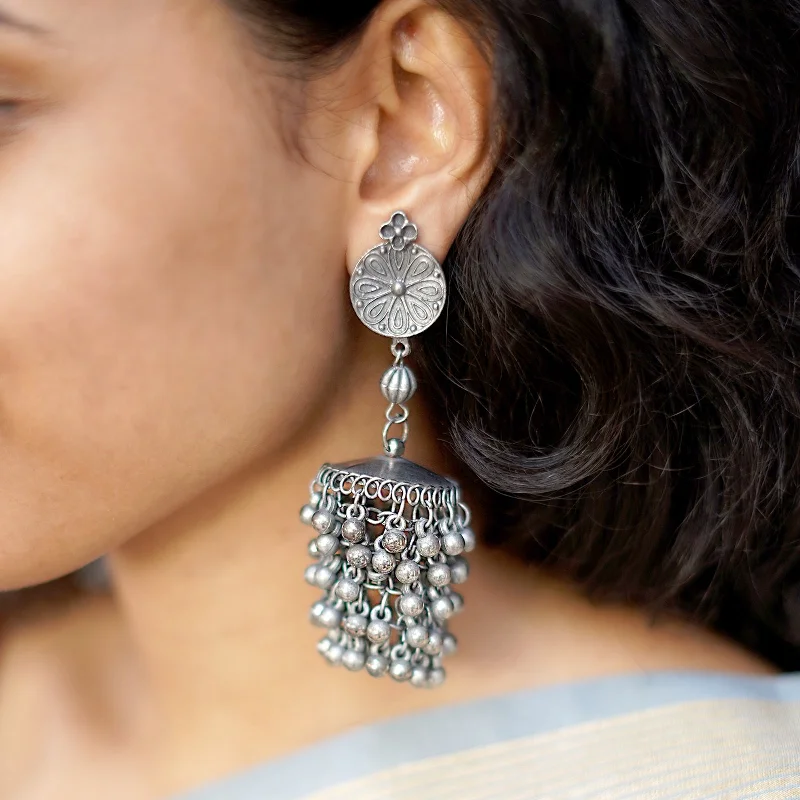 Bestselling Jewelry At Special Promotional Rates Teejh Saira Silver Oxidised  Earrings