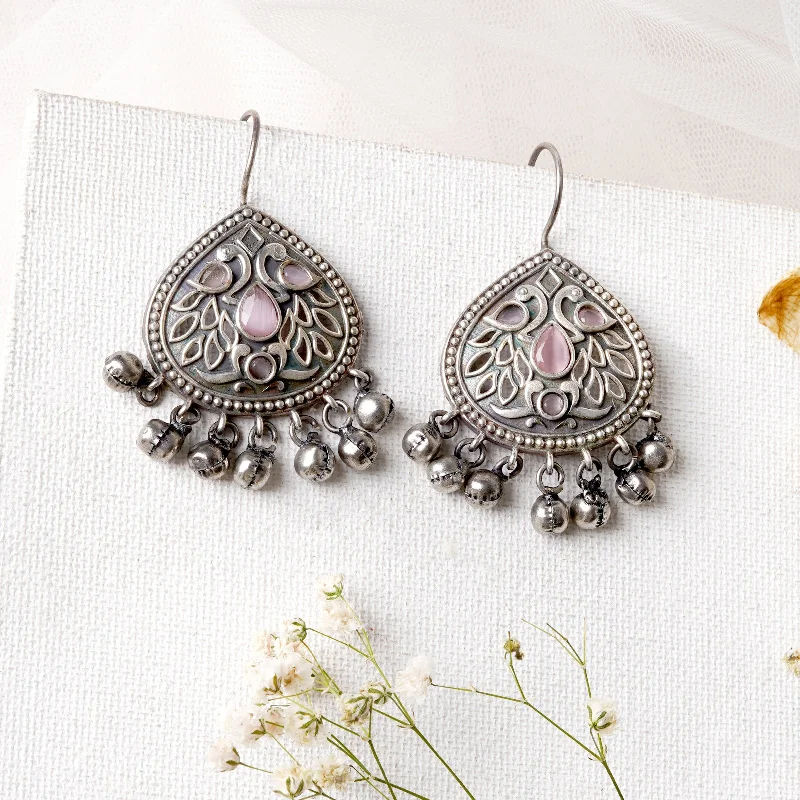 Timeless Beauty, Unbeatable Deals – Jewelry Sale On Teejh Vanya Silver Oxidised Pink Earrings