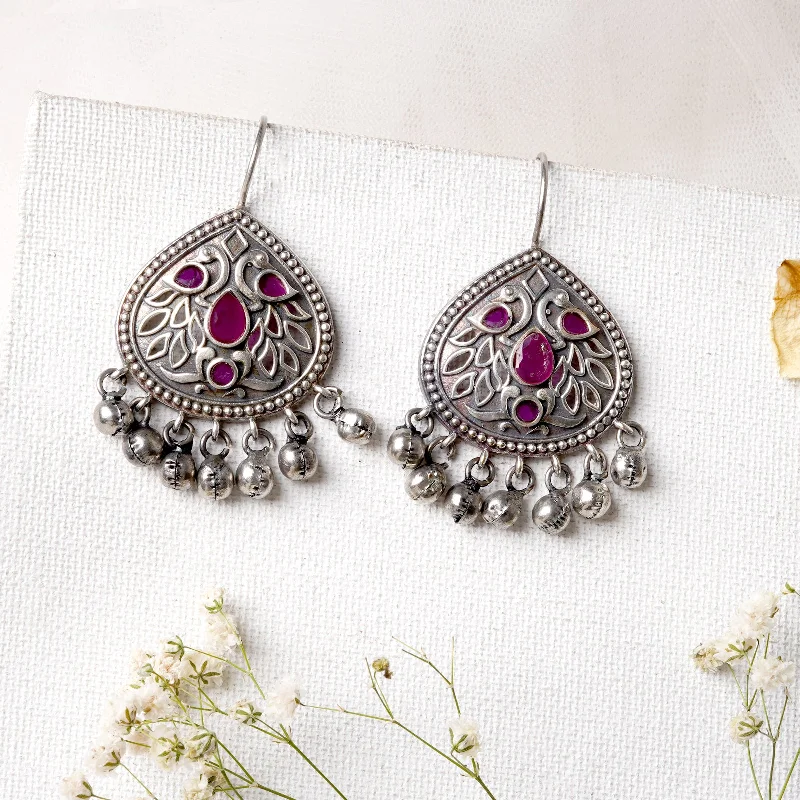 Special Jewelry Deals – Upgrade Your Collection Teejh Vanya Silver Oxidised Red Earrings