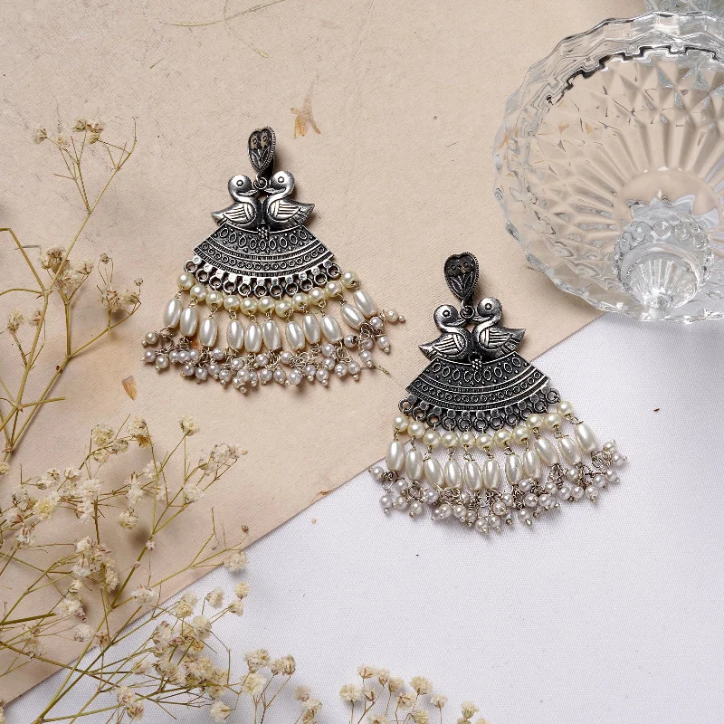 Limited-Time Jewelry Sale – Elegant Styles At Less Tribe Silver Peacock Pearl Earrings