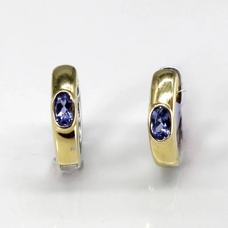 Shop Stylish Jewelry Now And Save Big Two Tone Gold Huggie Earrings | 0.84ctw |