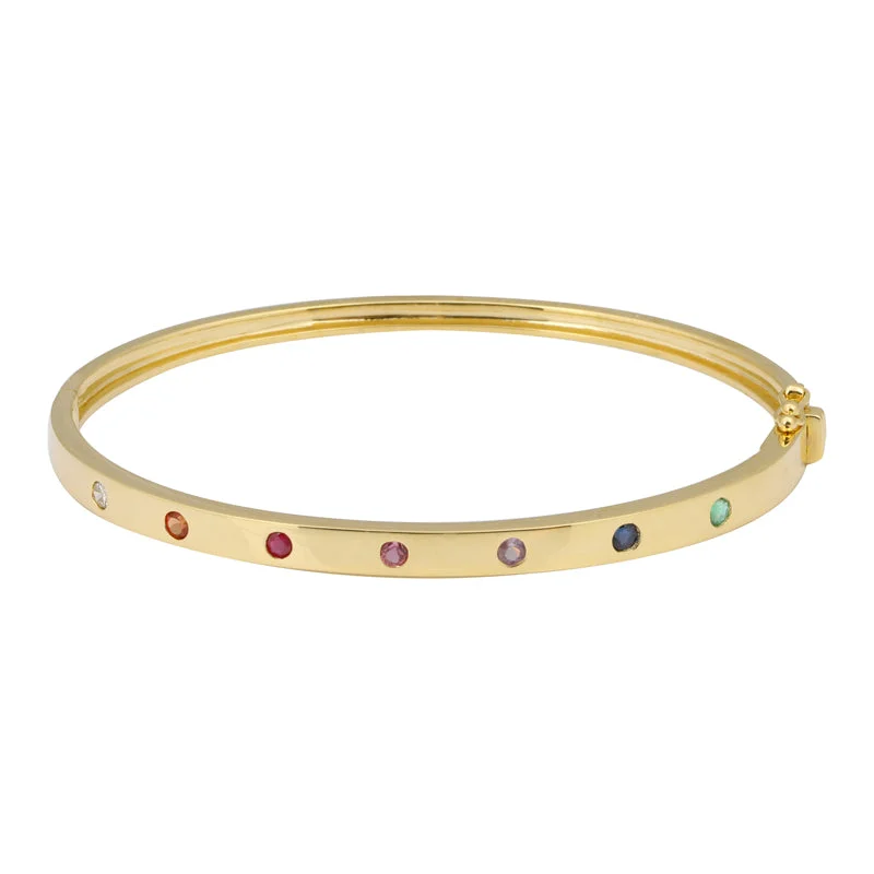 High-Quality Jewelry At A Fraction Of The Cost 14K  Gold Rainbow Bangle