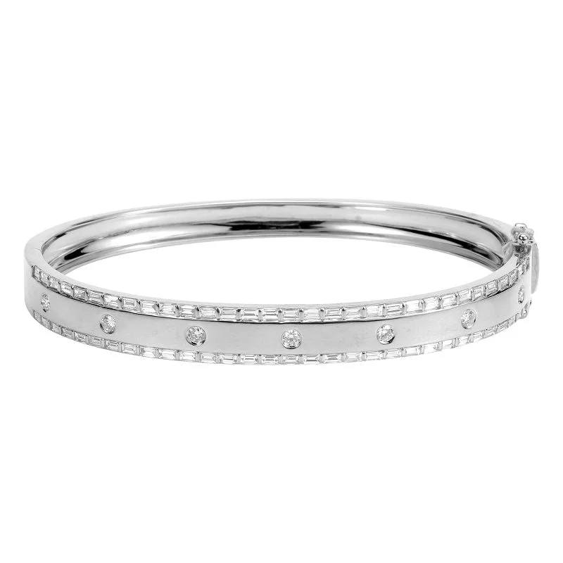 Limited-Time Jewelry Sale – Don't Miss These Deals 14k White Gold Baguette Bangle Bracelet